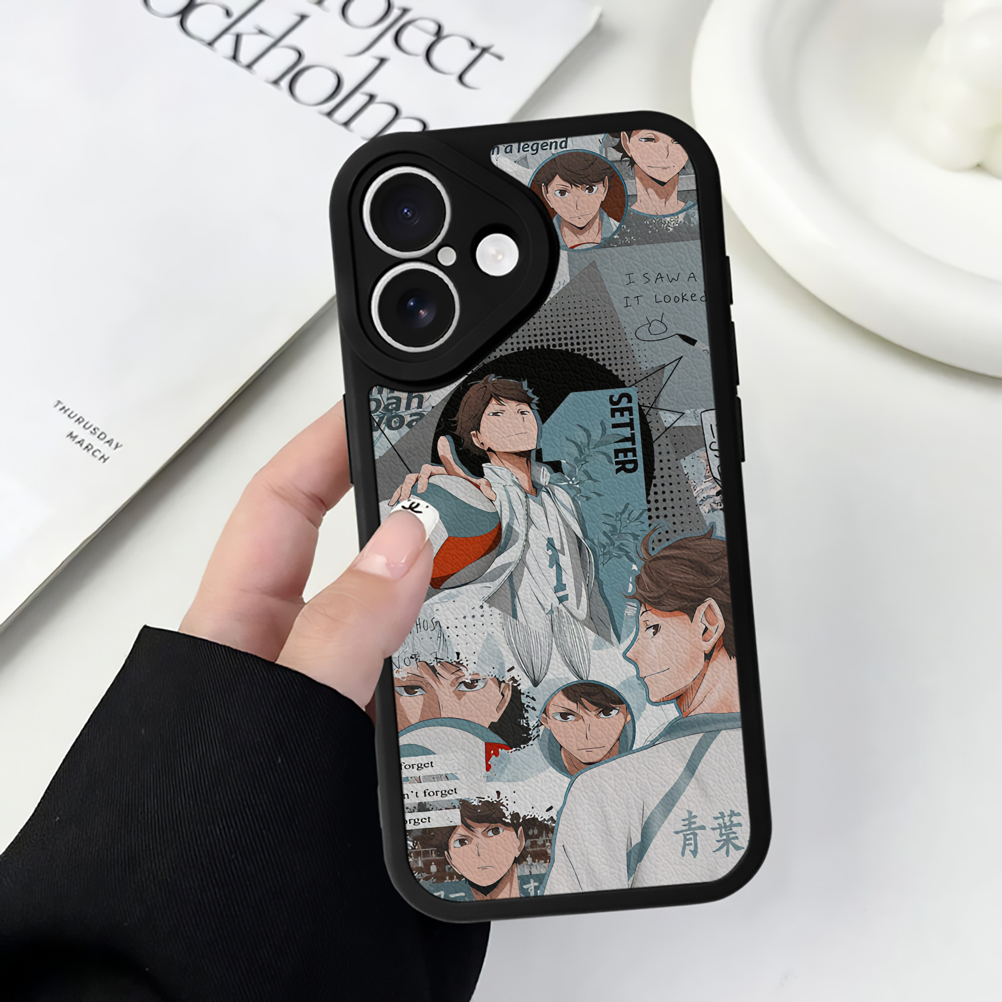 （画像用） ハイキュー!! Haikyu!! 【iPhone 16シリーズ対応】シリコンスマホケース（レザー調） 材質：シリコン